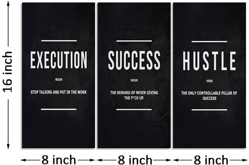 Motivational Posters Inspirational Wall Art Canvas Paintings Ability Motivation Attitude Picture Prints Art Entrepreneur Quote for Office Living Room Bedroom Wall Decor Ready to Hang - 16?Hx24?W