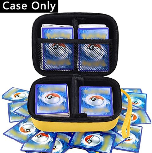 GWCASE Card Holder Compatible with PM TCG Booster Packs. Organizer Storage Collection Case for Football Baseball Cards. Deck Box for 400+ Game Cards with Removable Dividers (Yellow)