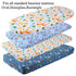 Bassinet Sheet Set 3 Pack Jersey Knit Ultra Soft Stretchy for Baby Boy Girl Compatible with Halo, MiClassic, Chicco Lullago Mattress Dinosaur Elephant Giraffe Rabbit Blue Yellow Green by Knlpruhk