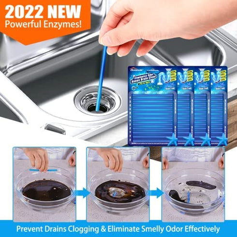 Drain Sticks Drain Cleaner Sticks Drain Stix DrainStix Drain Cleaner and Deodorizer Sticks Non-Fragile for Preventing Clogs Odor Sink Pipe Cleaning Sticks for Drains As Seen On TV