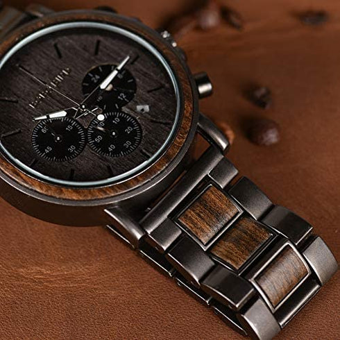 Engraved Wooden Watch for Boyfriend My Man Fiancé Husband Customized Personalized Wood Watches for Men Birthday Anniversary Personalized Watch