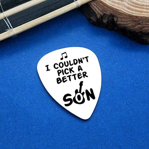 Son Gifts from Mom Dad I Couldn't Pick A Better Son Guitar Pick Musician Gift Ideas for Son Birthday Gifts from Mom Dad Graduation Gift for Son Christmas Gift for Musician Guitar Player Son