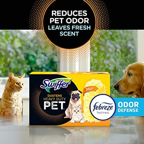 Swiffer Duster Multi-Surface Pet Heavy Duty Refills with Febreze Odor Defense, 3Count