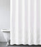 Felisa White Shower Curtain with Zig-zag Stripes of Ruffled Trim,Farmhouse Chic Fabric Shower Curtain for Bathroom,Machine Washable,72"x72"