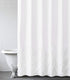 Felisa White Shower Curtain with Zig-zag Stripes of Ruffled Trim,Farmhouse Chic Fabric Shower Curtain for Bathroom,Machine Washable,72"x72"