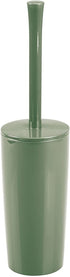 mDesign Slim Compact Modern Plastic Toilet Bowl Brush and Holder for Bathroom Storage - Sturdy, Deep Cleaning - Olive Green