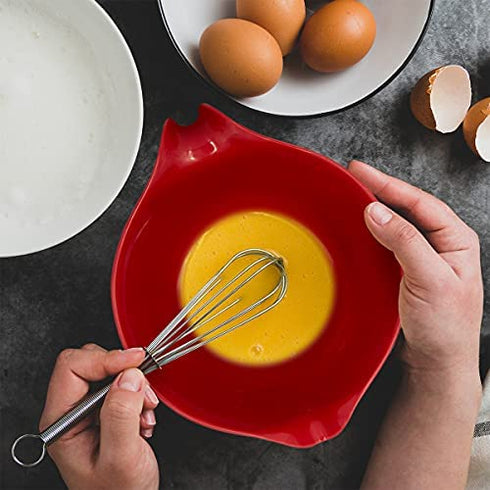 Glad Mixing Bowl with Handle – 3 Quart | Heavy Duty Plastic with Pour Spout and Non-Slip Base | Dishwasher Safe Kitchen Supplies for Cooking and Baking, Red