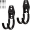 Garage Storage Utility Hooks, Wall Mount Hanging Hooks, Steel U-Hooks Tool Organizer Holder, 2-Pack (Black, Type-1)