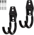 Garage Storage Utility Hooks, Wall Mount Hanging Hooks, Steel U-Hooks Tool Organizer Holder, 2-Pack (Black, Type-1)