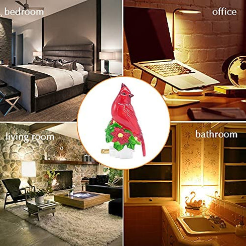 Eldnacele Red Birds Plug in Night Light, 360 Rotation, LED Nightlight Home Party Halloween Decoration