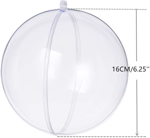 KENAST Clear Plastic Fillable Ornaments Ball, DIY Ornaments for Christmas, Wedding, Party, Home Decor (160mm/2pcs)