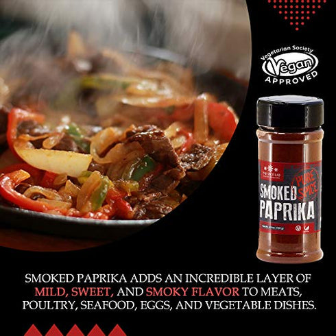 The Spice Lab Smoked Paprika Powder - High Color ASTA 120+ - 4.6 oz Shaker Jar – Premium Gourmet Spanish Paprika Powder - Vegan All Natural Kosher Non GMO Gluten Free Spice – Rich in Antioxidants