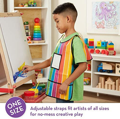 Melissa & Doug Art Essentials Artist Smock - One Size Fits All - Artist Painting Apron With Pockets, Art Smock For Toddlers And Kids