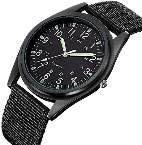 Fashion Nightlight Mens Women Watch Nylon Knitted Sports Leisure Quartz Watch for Army,Nurses,Doctors,Students and Medical Professionals with Second Hand