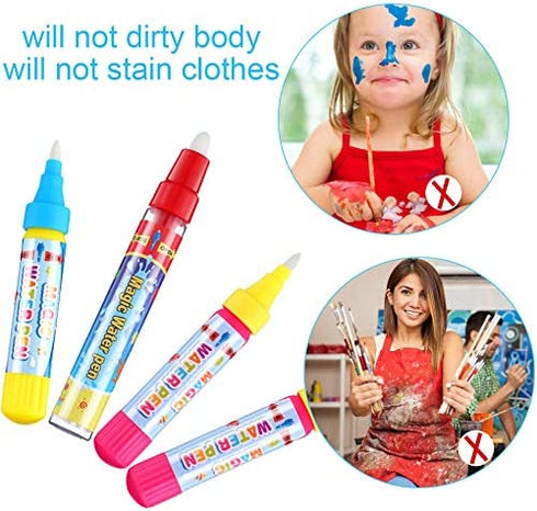 12 Pieces Water Pen Replacement Water Markers Aqua Doodle Pens for Toddlers Kids Mat Drawing Painting