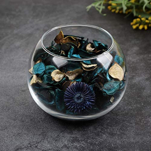 Qingbei Rina Potpourri Bags,Ocean Breeze Scented Potpourri Dried Flower, Home Fragrance Sachet Petal Bowl Vase Filler,Seashell Beach Coastal Decor, 8.4 oz+Vial(Turquoise)