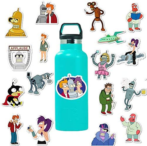 Comic Cartoon Vinyl Stickers for Futurama to Teens Boys Girls |50 Pcs| Cute Anime Waterproof Decal for Tablet Computer Skateboard Laptop Bicyle Car Laptop Phone Luggage,Decaorative Decal(Futurama)