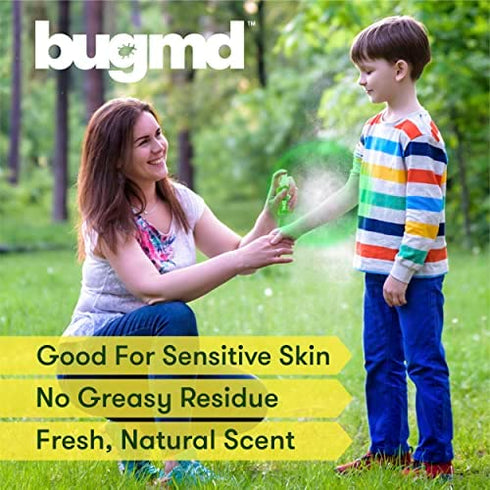 BugMD Buzz Shield - Mosquito Repellent Outdoor Spray for Body, Insect Repellent, Tick Repellent for People, DEET Free Bug Spray, Mosquito Repellent Spray, Bug Spray for Kids