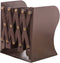 JIARI Simple Nature Style Brown Decorative Metal Iron Bookends Holder Stand Desk Nonskid Adjustable Bookend (Brown)