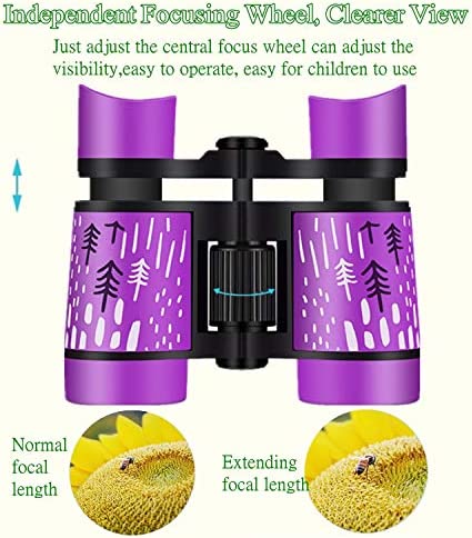 Binoculars for Kids, Best Gifts Toy Binoculars for 3-12 Years Boys Girls and Toddler,High-Resolution Real Optics Rubber Kids Binoculars Shockproof Folding for Travel, Camping, Birding (Purple)