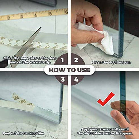 Holikme 1.8”W-33 Feet Weather Stripping Silicone Door Seal Strip Door?Silicone Sealing Sticker Adhesive for Doors?Suitable for Windows, Doors, etc,Transparent