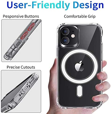 Ambar Compatible with MagSafe Case for iPhone 11 Pro (5.8 inch), Shockproof, Acrylic Back, Magnetic Transparent Case