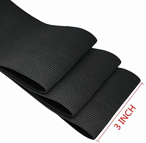 Knit Elastic 3 Inch Wide Black Heavy Stretch High Elasticity Knit Elastic Band 3 Yards