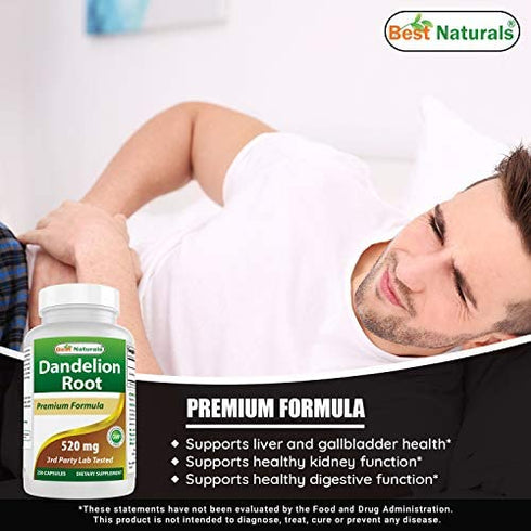 Best Naturals Dandelion Root 520 mg 250 Capsules