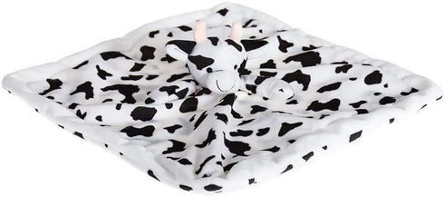Apricot Lamb Stuffed Animals Cow Security Blanket Infant Nursery Character Blanket Luxury Snuggler Plush Baby Lovey(Cow, 13 Inches)