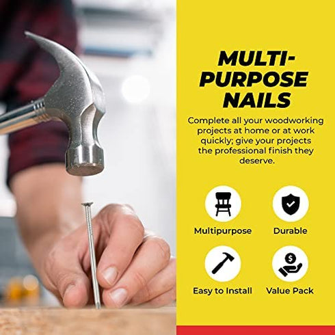 Qualihome Hardware Nail Assortment Kit, Includes Finish, Wire, Common, Brad and Picture Hanging Nails