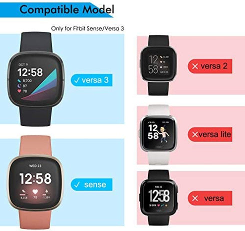 KPYJA 6-Pack Screen Protector Compatible with Fitbit Versa 3/Sense Case, Soft TPU Plated Case All-Around Protective Screen Full Cover Bumper Compatible for Fitbit Sense/Versa 3 Smart Watch