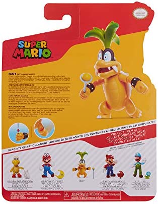 SUPER MARIO Collectible Iggy Koopa 4" Poseable Articulated Action Figure