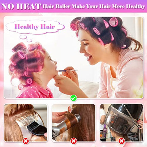 Jumbo Hair Curlers Rollers with Clips, Cludoo 28 Pcs Big Rollers for Hair Set with 3 Sizes Self Grip Hair Roller for Long Medium Short Thick Thin Hair Bangs Volume, Salon Hair Dressing DIY Hair Roller
