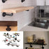 TLBTEK 4Pack Pipe Shelf Brackets Industrial DIY Pipe Decor Wall Shelves Brackets for Wood Floating Shelf Rustic Shelving Pipe Brackets Hardware Included