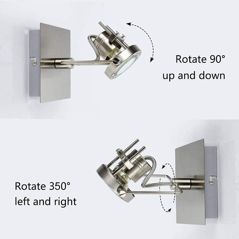 DLLT Led Ceiling Spotlight, Adjustable Wall Mount Lamp, Plug-in Track Light Kit Lighting for Bedside, Headboard Picture, Bedroom, Kitchen, Living Room,Warm White