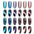 WOKOTO 6Pcs 3d Cat Eyes Magnetic UV Gel Nail Polish Pen Set Flower Ombre Design Double Head Magnet Stick Manicure DIY Tools