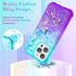 Ruky Case Compatible with iPhone 13 Pro Max, Full Body Glitter Liquid Cover with Built-in Screen Protector Soft TPU Shockproof Protective Girls Women Phone Case for iPhone 13 Pro Max, Teal Purple