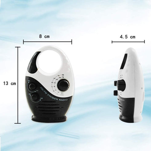 Shower Radio, Bathroom Radio AM FM, Waterproof Hanging Shower Radio Adjustable Volume