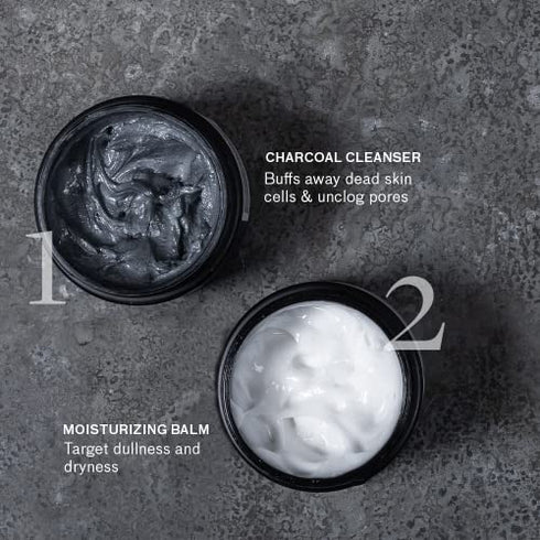 Lumin - Fundamental Duo Set - Skin Care Kit for Men - Charcoal Face Wash and Moisturizer - Cleanse, Protect and Fight Signs of Aging