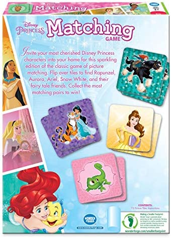 Disney Princess Matching Game by Wonder Forge | For Boys & Girls Age 3 to 5 | A Fun & Fast Disney Memory Game for Kids | Cinderella, Jasmine, Mulan, and more