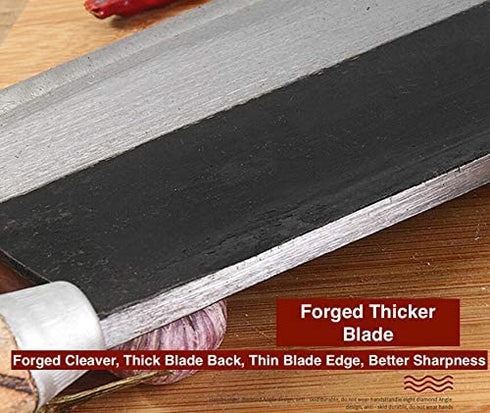 Kitory Chinese Chef Knife Traditional Forged Cleaver 7.5" Kitchen Knife for Vegetable and unfrozen meat High Carbon Clad Steel-100% handmade