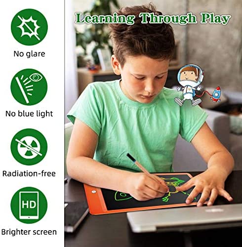 Writing Tablet 10 Inch Drawing Pad, Colorful Screen Doodle Board for Kids, Girls Gifts Toys for 3 4 5 6 7 8 9 10 Year Old Girls and Boys (Orange)