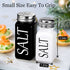 Salt and Pepper Shaker Set,Farmhouse Salt and Pepper Shakers,Vintage Glass Black and White Shaker Set With Stainless Steel Lid, Easy To Fill And Clean