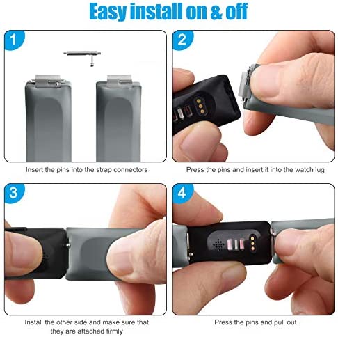 PACK 3 Silicone Bands for Fitbit Inspire HR & Fitbit Inspire 2 & Fitbit Inspire & Ace 2 Replacement Wristbands for Women Men Small Large (Small: for 5.5"-7.9"wrists, Black+Navy Blue+Gray)