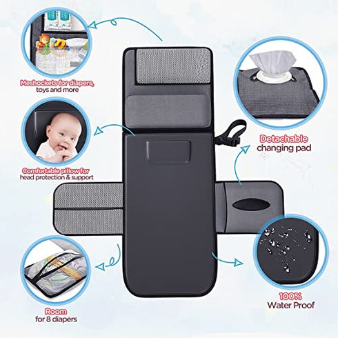 Gimars Large Capacity 6 Pockets Baby Portable Changing Pads, Waterproof & Easily Cleanable Detachable Travel Portable Diaper Changing mat, Baby Shower Gifts, Newborns Essentials