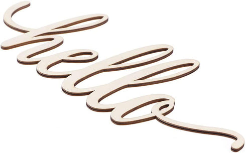 NUOBESTY Hello Wood Sign Home Wooden Letters DIY Block Words Sign Wooden Door Art Decoration,30.5x12.7x0.4cm,2pcs