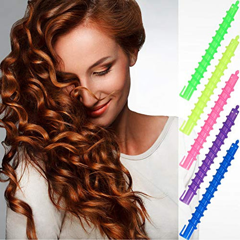 40 Pieces Spiral Hair Perm Rod Spiral Rod Plastic Long Barber Hairdressing Styling Curling Perm Rod Hair Rollers Salon Tools for Women Girls (5.98 x 0.47 Inch)