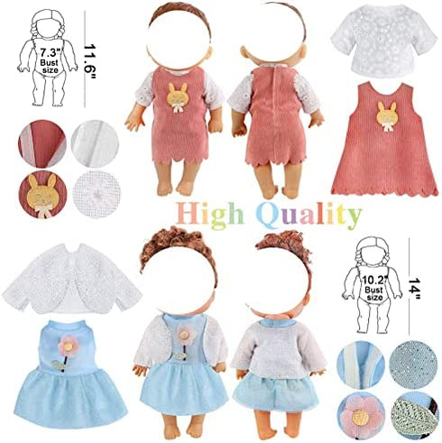 Girl Doll Clothes and Accessories 12 Sets Doll Clothes for 12 Inch Dolls Alive-Baby Doll Clothes Dress Pajamas Swimsuits Lovely Baby Doll Outfits Accessories for Christmas Birthday for Little Girl