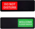 Kichwit Privacy Sign for Offices or Homes, Do Not Disturb Sign, Welcome Please Knock Sign, Black, 8.2 x 2.8 Inches