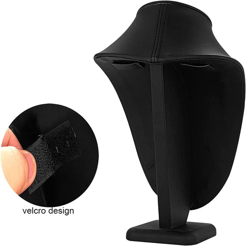 Necklace Jewelry Display Stand - Polmart Black Leatherette Tall Necklace Chain Jewelry Bust Display Holder Stand Necklace Pendant Holder Bust Stand Storage Decoration & Presentation (H:10.2")